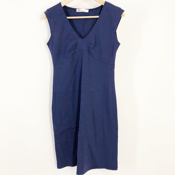 FIG Clothing Navy V neck Dress size S - Picture 1 of 3